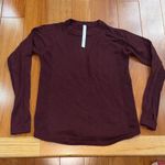 Lululemon Women's Burgundy Long Sleeve Merino Wool Sweater Size 10 Photo 0