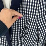 J.Crew Gingham blue white Blazer nautical preppy casual vacation office size 2 Photo 8