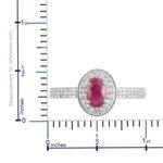 Boutique Ruby&White Zircon Ring in Platinum Over Silver 925 Photo 4