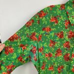 Vintage SKYR Womens L FLAW Green Orange Floral Disco Button Down Shirt Retro Size L Photo 3