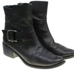 Nine West black leather zip up ankle booties Photo 0