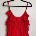 Melissa Obadash Bethan Frill Tiered Midi Dress in Red Size L Photo 6