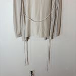 Lafayette 148 Silk Cashmere Open Front‎ Belted Cardigan Sweater Beige Small Tan Photo 6