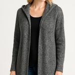 No Boundaries  Black Cardigan Hoodie with Fringe Medium Photo 0