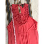 Tommy Bahama Womens XXS Coral Maxi Dress Macrame Yoke Bohemian Tropical Photo 5