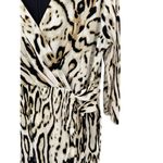 Tahari  Mock Wrap Dress Stretch Career‎ Church Animal Print Black Cream Plus 16 Photo 1