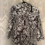 Allison Daley  Black and White Floral Blouse Photo 3