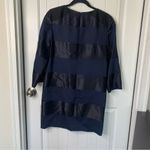 Nellie‎ Partow blue satin striped virgin wool shift dress size 4 Black Photo 4