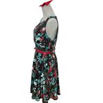 Elle Women's  Aqua Floral
Print Pleated Fit & Flare Dress
Size M Photo 4