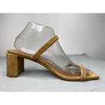 By Far Tanya Tan Neutral Slip On Heel Sandals Modern Minimalist Women's 40 US 10 Brown Photo 2