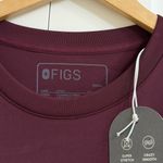 FIGS Cornelia FORMx Crewneck Scrub Top in Burgundy, Size Small Photo 9