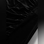 Mango  Ruched Long Sleeve Velvet Dress, Black, Size 22 Photo 3