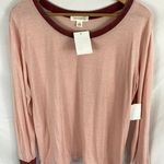 Treasure & Bond NWT Nordstrom Ringer T Shirt Long Sleeve Pink Smoke Large Photo 3