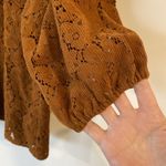 DOLAN Anthropologie Floral Norah Corduroy Pullover Blouse Brown Large Photo 6