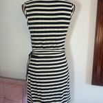 Guess Hailey Side Ruched Striped Dress Black/White medium fit Photo 5