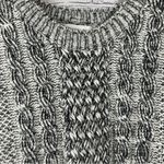 Everly  Women's Sweater Cable Knit Black & White Marled Acrylic Long Sleeved M Photo 6