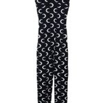 IMmodel Black and White Moon Print Jumpsuit NWT Sz Medium Knit Bodycon Jumpsuit Photo 0