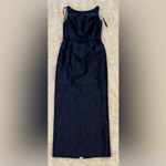 Alfred Sung NEW  Strapless Bow Belt Satin Twill Column midnight blue Gown Sz 10 Photo 3