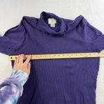 Susan Bristol Vtg L Large Turtleneck lettuce Trim Purple Ribbed Cottagecore 90s Photo 8