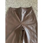 Isaac Mizrahi  Live Women's Brown Faux Croc Leather Slim‎ Ankle Pant Size 10 Photo 1