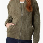 BLANK NYC NWT  Free People Faux Suede Bomber Jacket, Green | Size XS Photo 0