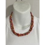 Handmade 18” Multi Color 6 Strand Seed Bead Statement Necklace Photo 1
