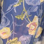 Belle by Kim Gravel Blue Floral Bell Sleeve Chiffon Top L Romantic Ethereal Size L Photo 4