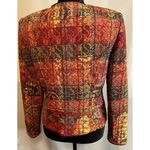 Maggy London  Size 4 Quilted Jacket‎ 100% Silk Colorful Abstract Floral Button Up Photo 1