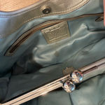 Coach  Ergo Kisslock Silver Pleated Leather Bag Metallic 12831 Shoulder Photo 5