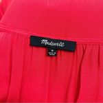 Madewell  Mini Dress Womens Size Medium Red Ruffle Sleeve Crepe Lightweight Flowy Photo 5