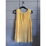 Avenue Women's Plus Size  Butter Yellow Floral Pleated Tank Top Blouse size 3X Photo 2