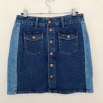 Madewell Spliced Two Tone Denim Mini Skirt 26 2 Photo 2