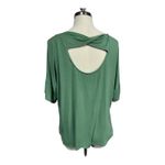 Sew In Love Green Short Sleeve Cut Out Back Solid T Photo 5