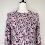 Calligraphie Boho Floral Smoked Romantic Long Sleeves Top Pink Size M Photo 1