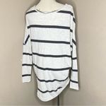 Free People We The Oversized Grey Upstate Striped Top Photo 4