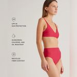 Quince NWT Berry Hot Pink Italian v-neck bikini top Sz L Photo 1