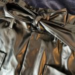 JustFab New Black Faux Leather Paperbag Pants Photo 3