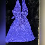 My Michelle  Purple Halter Dress Satin Shine Party Cocktail Y2K Rhinestone Small Photo 7