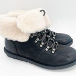 BORN Blaine Boots Size 7 Waterproof Shearling Lace Up Leather Winter Dry NEW Black Photo 0
