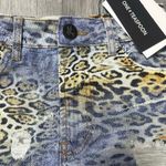 One Teaspoon Free People Bandits High Waisted Denim Shorts Leopard Print Photo 1