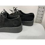 Womans Black Faux Suede Lace Up Platform Shoes Eu 40 Us 9.5/10 NWOT Photo 3