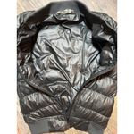 Athleta  Black Dobby Goose Down Puffer Bomber Jacket Full Zip Womens Small WARM Photo 6
