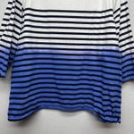 Talbots  Striped Hombre Top Womens 2X Breathable 100% Cotton Stretch 3/4 Sleeve Photo 8