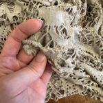 Tempo Paris  Taupe Crochet Tunic Top M Boho Sheer Lace Knit Long‎ Sleeve Photo 5