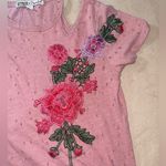 Gypsies & Moondust Pink Floral Embroidered Women's Top size small Y2K Photo 3