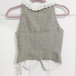 Japanese Kawaii Pastel Baby Blue Tweed White Lace Ruffle Corset Vest Blazer Top Size XS Photo 7