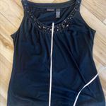 New York & Company Stretch Black Tank Top With Jeweled Neckline Size Large (151) Photo 4