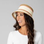 Anthropologie LUCKY ZONE Striped Bucket Hat - Pink. MSRP $42 Photo 1