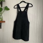 Forever 21  Black Faux Suede Overall Mini Dress Size Medium Photo 2