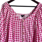 Torrid Women Rayon Top L Pink Buffalo Check Button Up Milkmaid Coquette Cowgirl Photo 11